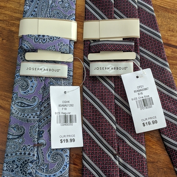 2 Set Joseph Abboud 100% Silk Neckties, NWT - Picture 3 of 7